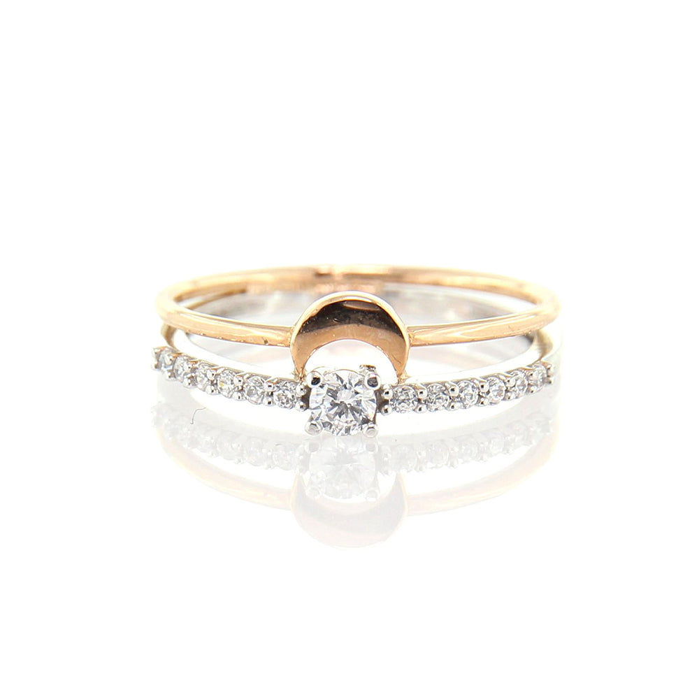 Anello Bambina in Oro Bianco e Rosa