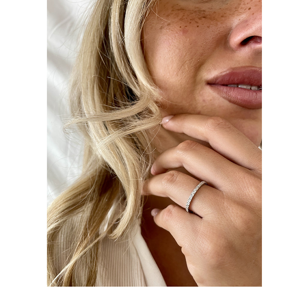 Anello Girodito Oro Bianco con Diamanti Face Cube Recarlo