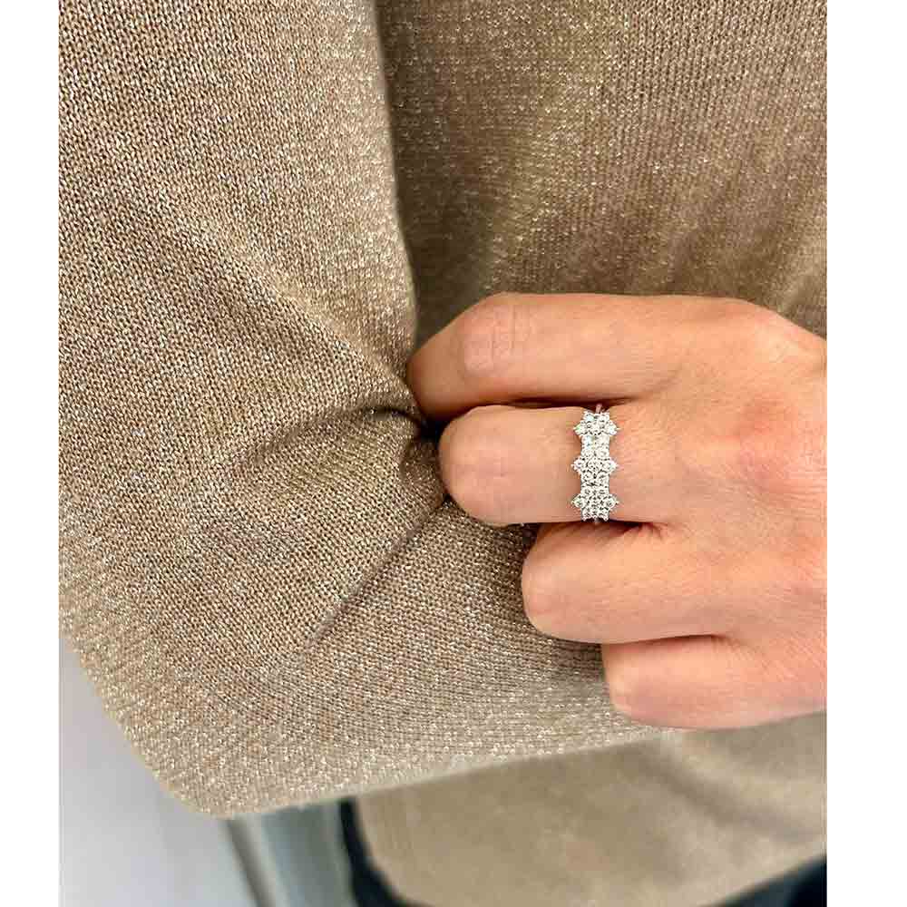 Anello Trilogy in Oro Bianco e Diamanti Davite & Delucchi