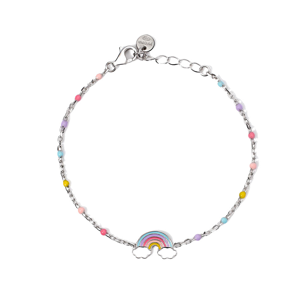 Bracciale Bambina in Argento con arcobaleno smaltato Mabina Gioielli