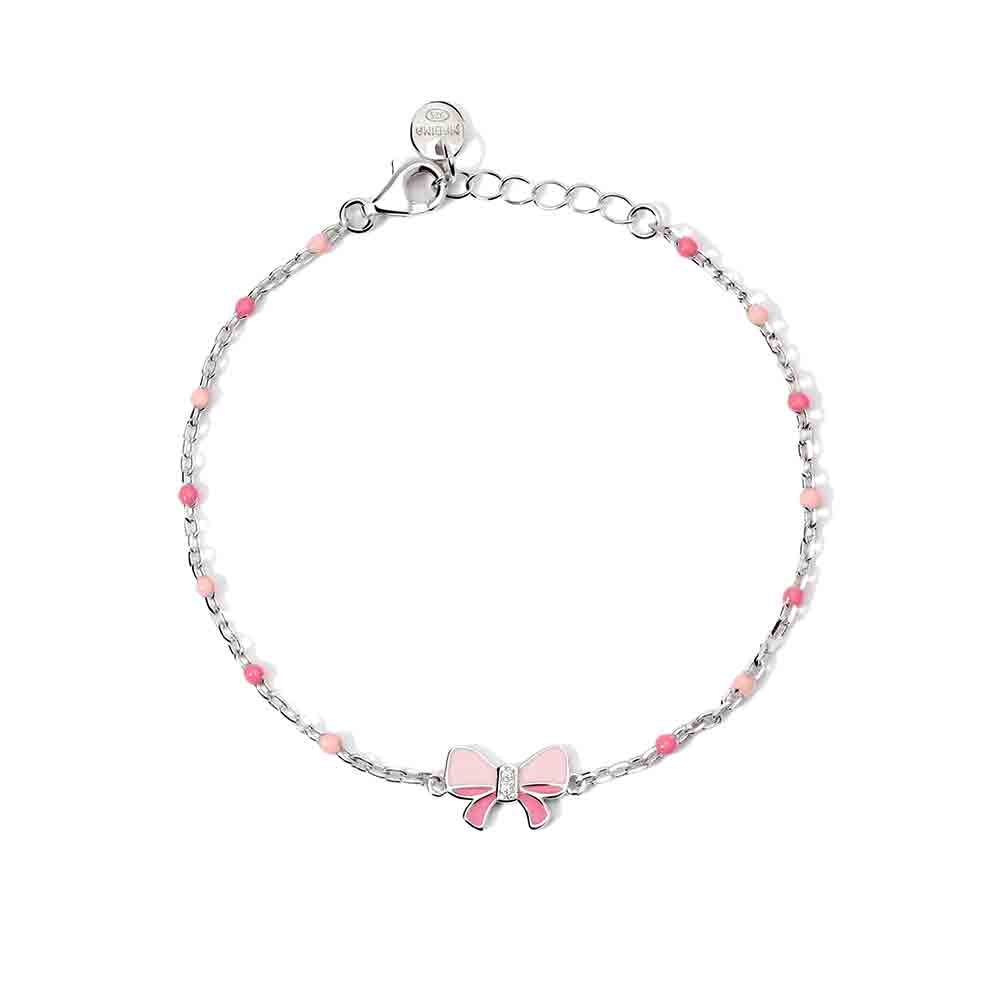 Bracciale Bambina in Argento con fiocchetto smaltato Mabina Gioielli