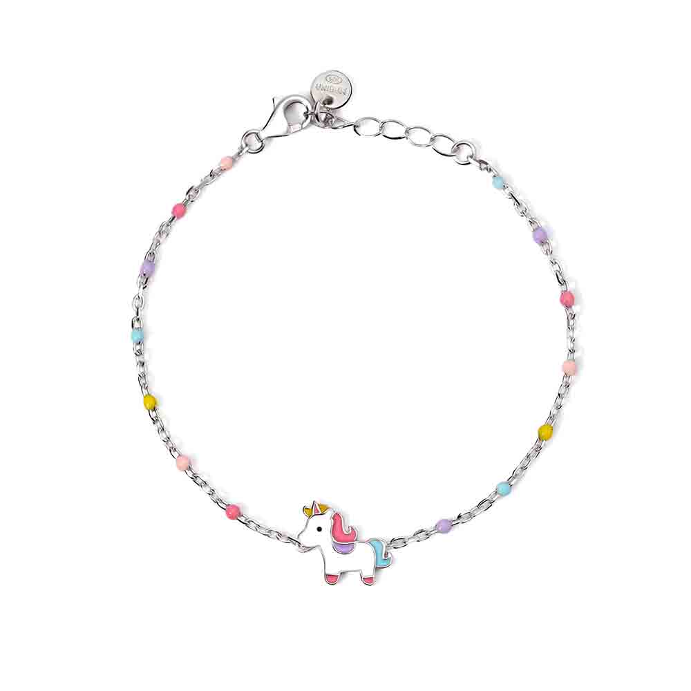 Bracciale Bambina in Argento con unicorno smaltato Mabina Gioielli