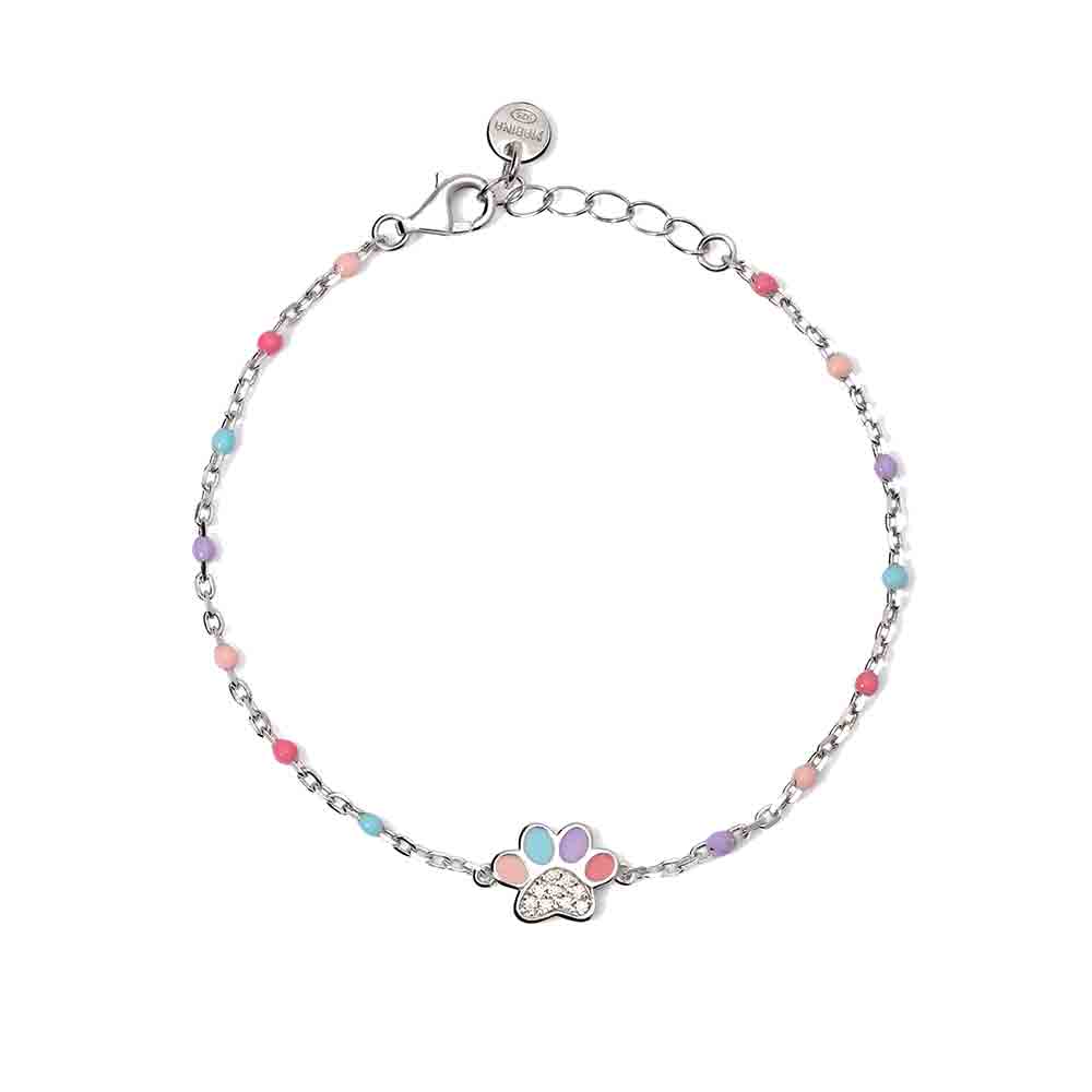 Bracciale Bambina in Argento con zampina smaltata Mabina Gioielli
