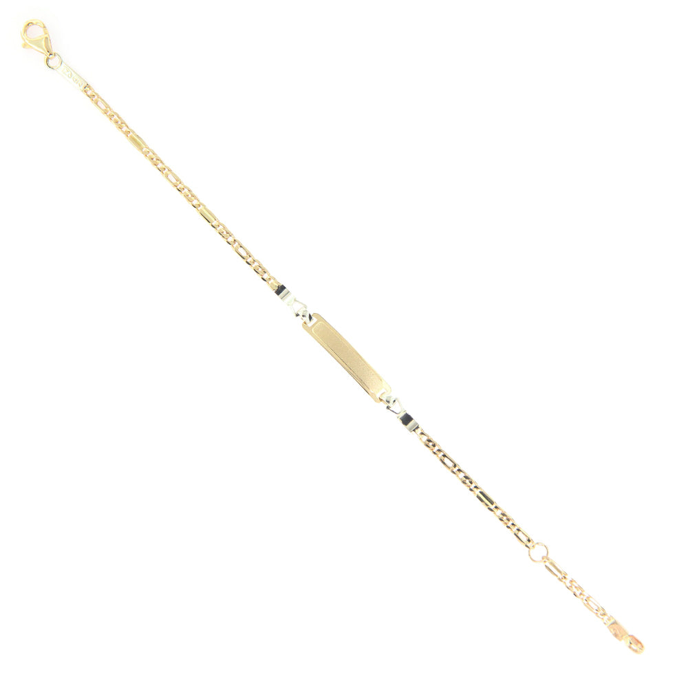 Bracciale Battesimo in Oro Giallo 9 Carati con Targhetta
