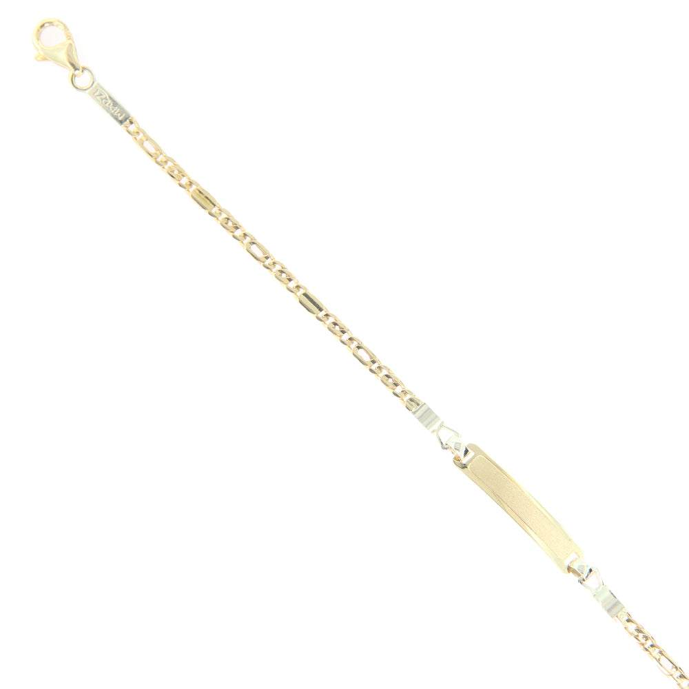 Bracciale Battesimo in Oro Giallo 9 Carati con Targhetta