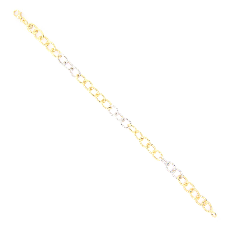 Bracciale Donna in Oro 2 Colori Maglia Rolo