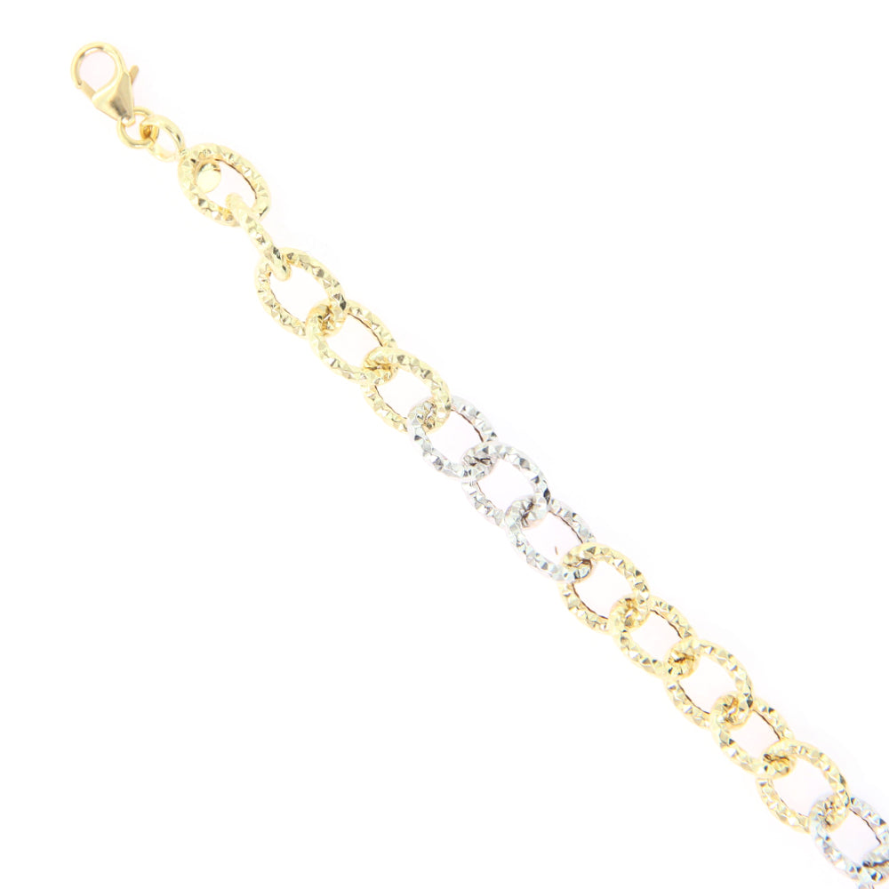 Bracciale Donna in Oro 2 Colori Maglia Rolo