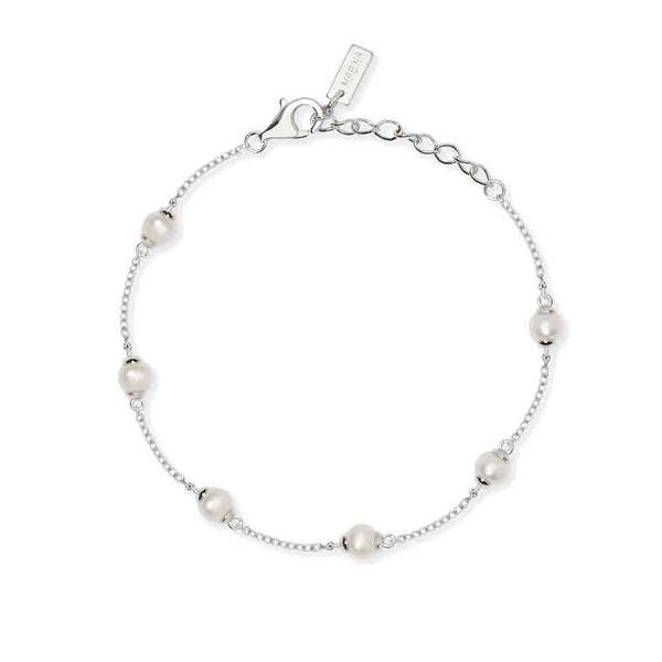 Bracciale Donna Miluna L'Argento di Miss Italia Argento 925 con 5 Perle Bianche Diametro 5/7,5 mm PBR2830