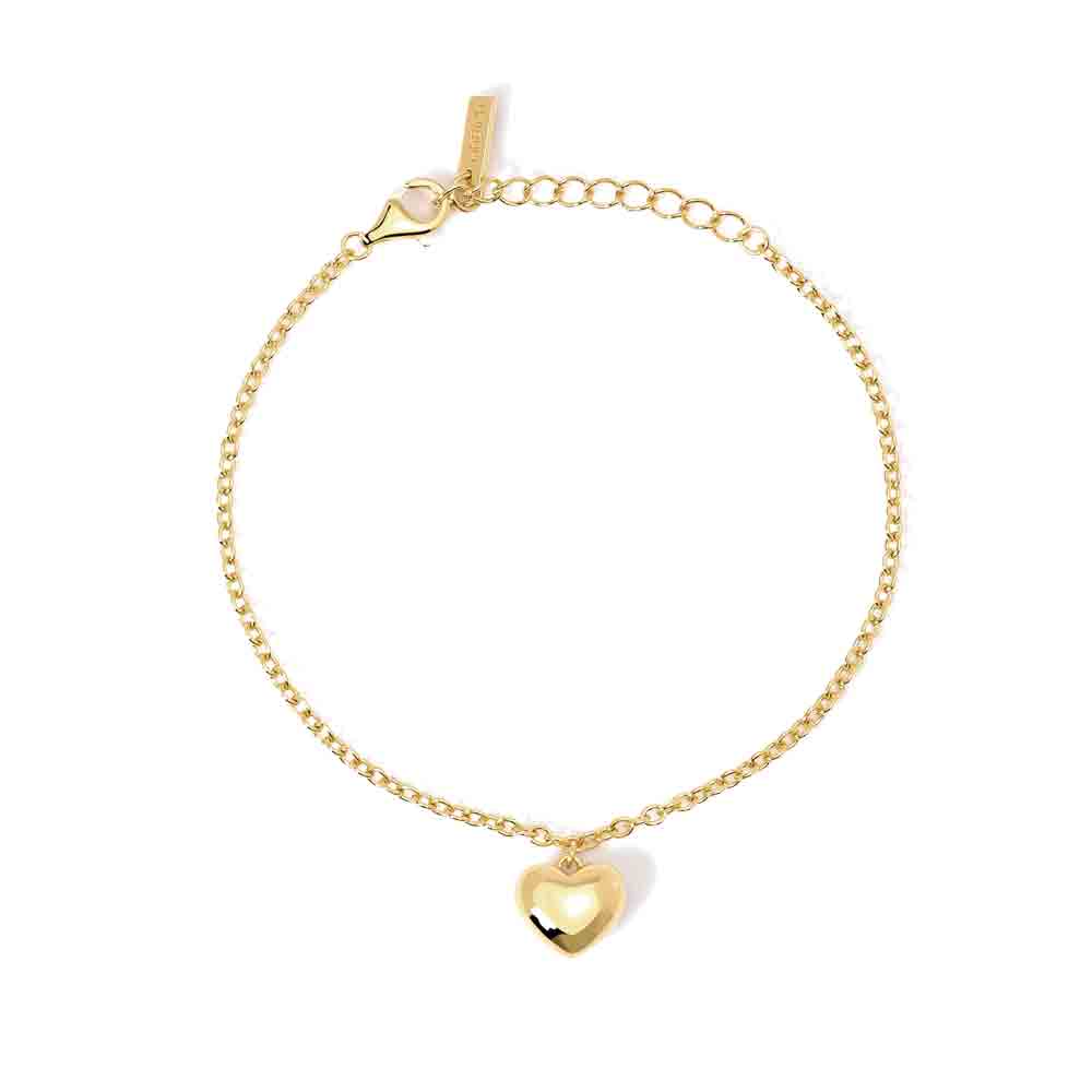 Bracciale Donna placcato oro con ciondolo cuore Mabina Gioielli