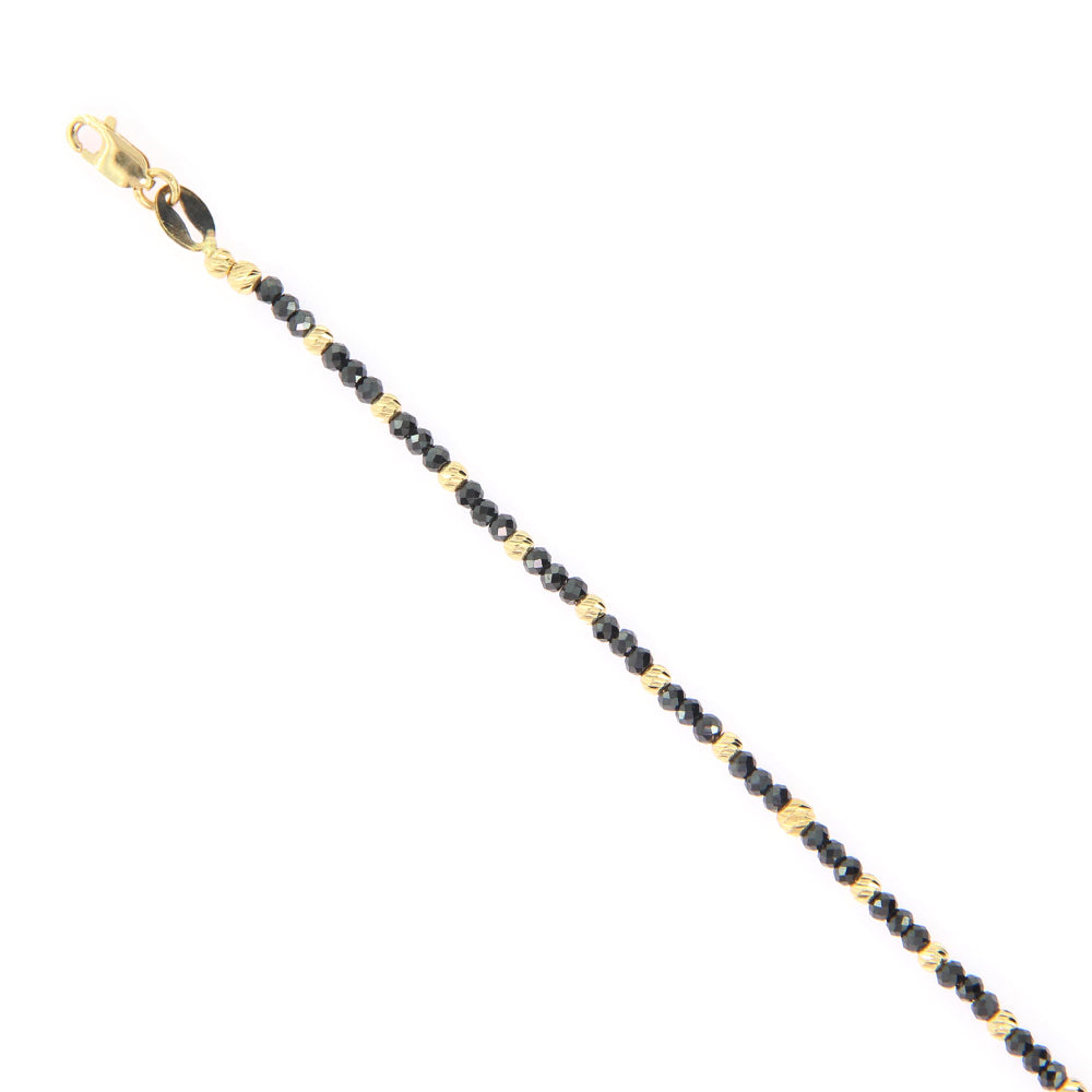 Bracciale Unisex in Oro Giallo e Spinello Nero