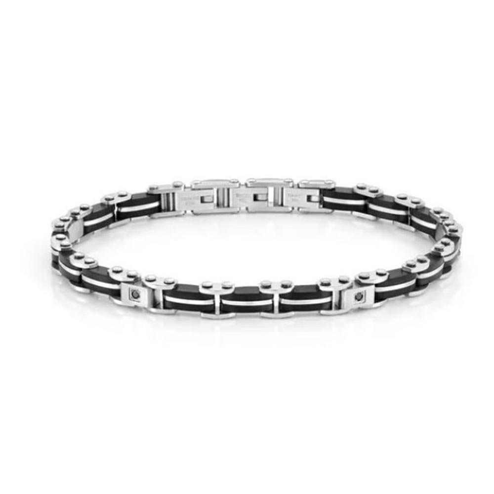 Bracciale Uomo Acciaio Strong e Diamond pvd Nero Nomination