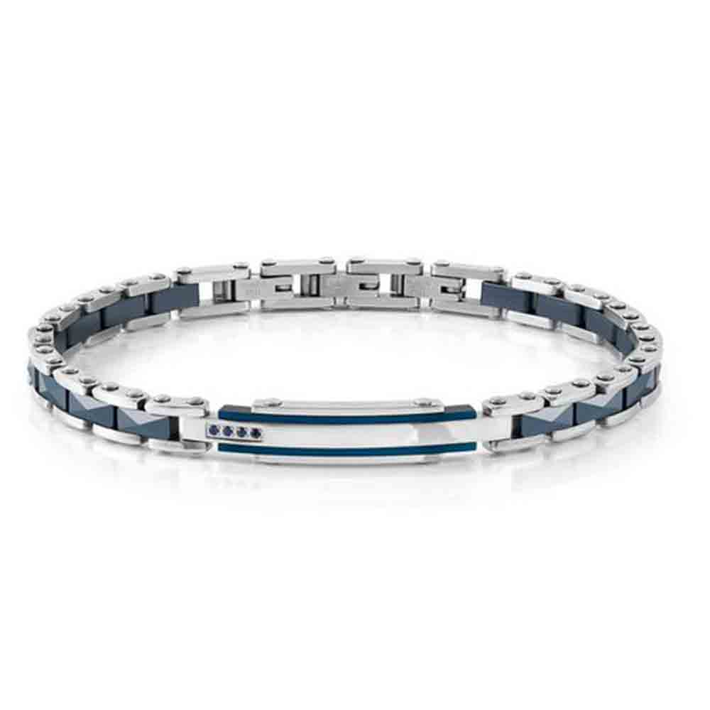 Bracciale Uomo Strong Diamond con 4 zaffiri blu Nomination