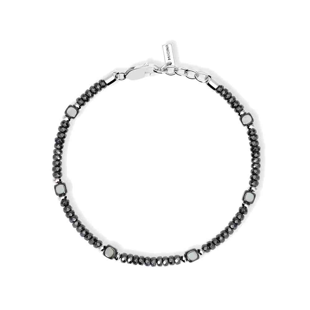 Bracciale Uomo con rondelle in Argento Mabina Gioielli