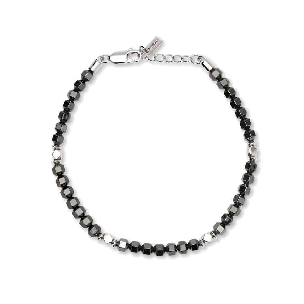 Bracciale Uomo in argento regolabile e ematite Mabina Gioielli