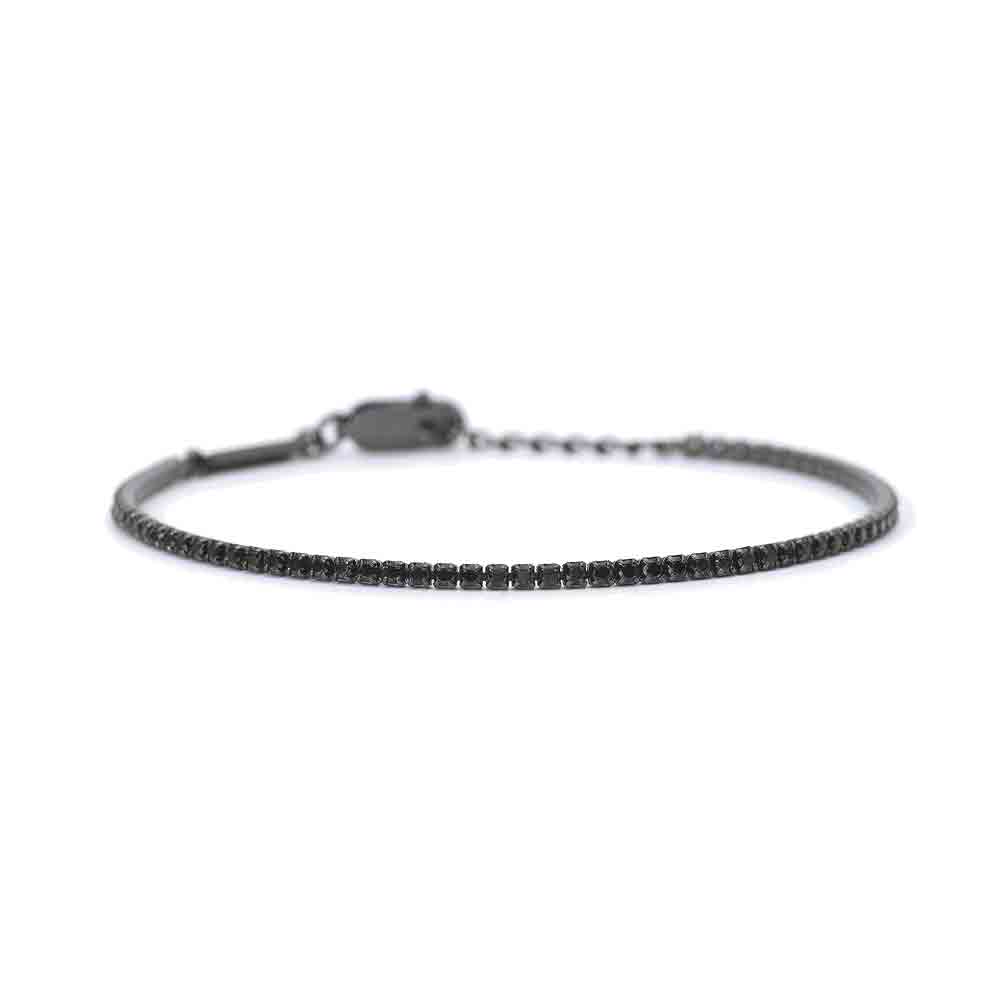 Bracciale Uomo tennis nero in Argento Mabina Gioielli