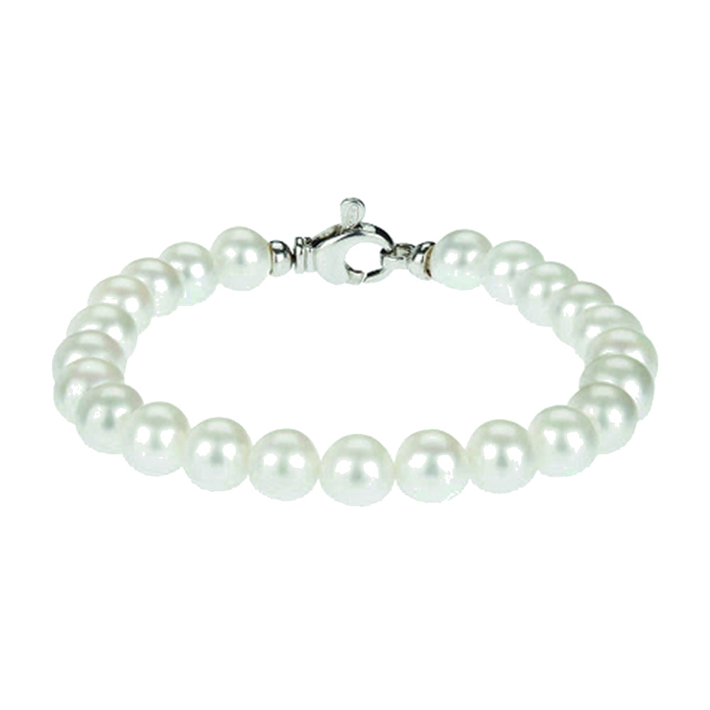 Bracciale con Perle Fresh Water Venere in Oro Bianco e Diamante Genesia