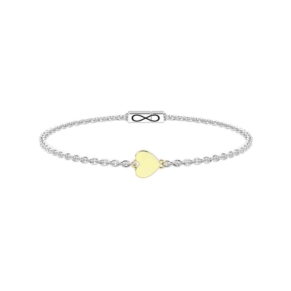 Bracciale con cuore in oro 9kt e chiusura non-reversibile 732318-18 Kidult