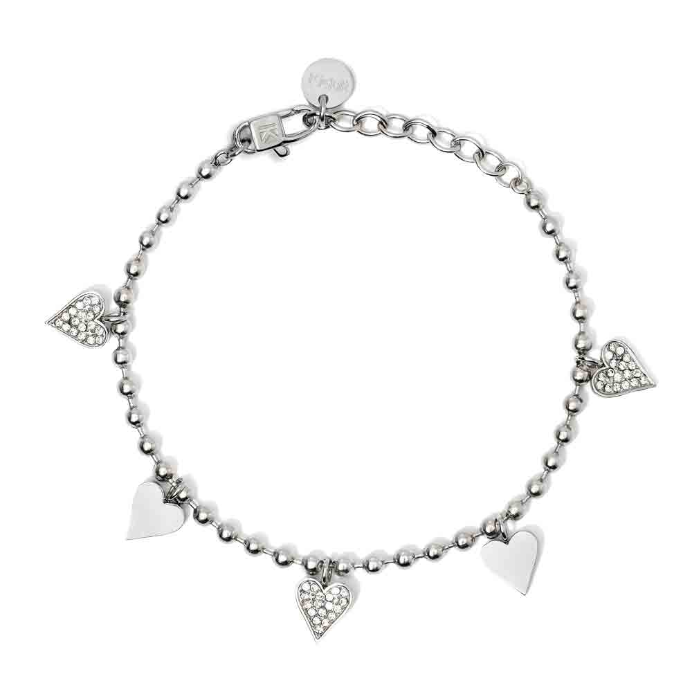 Bracciale in Acciaio con ciondoli cuore Style 18 831055 Kidult