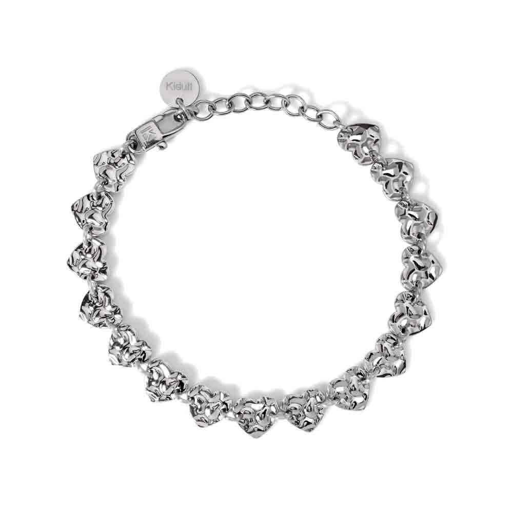 Bracciale in Acciaio con cuori effetto martellato Style 03 831008 Kidult