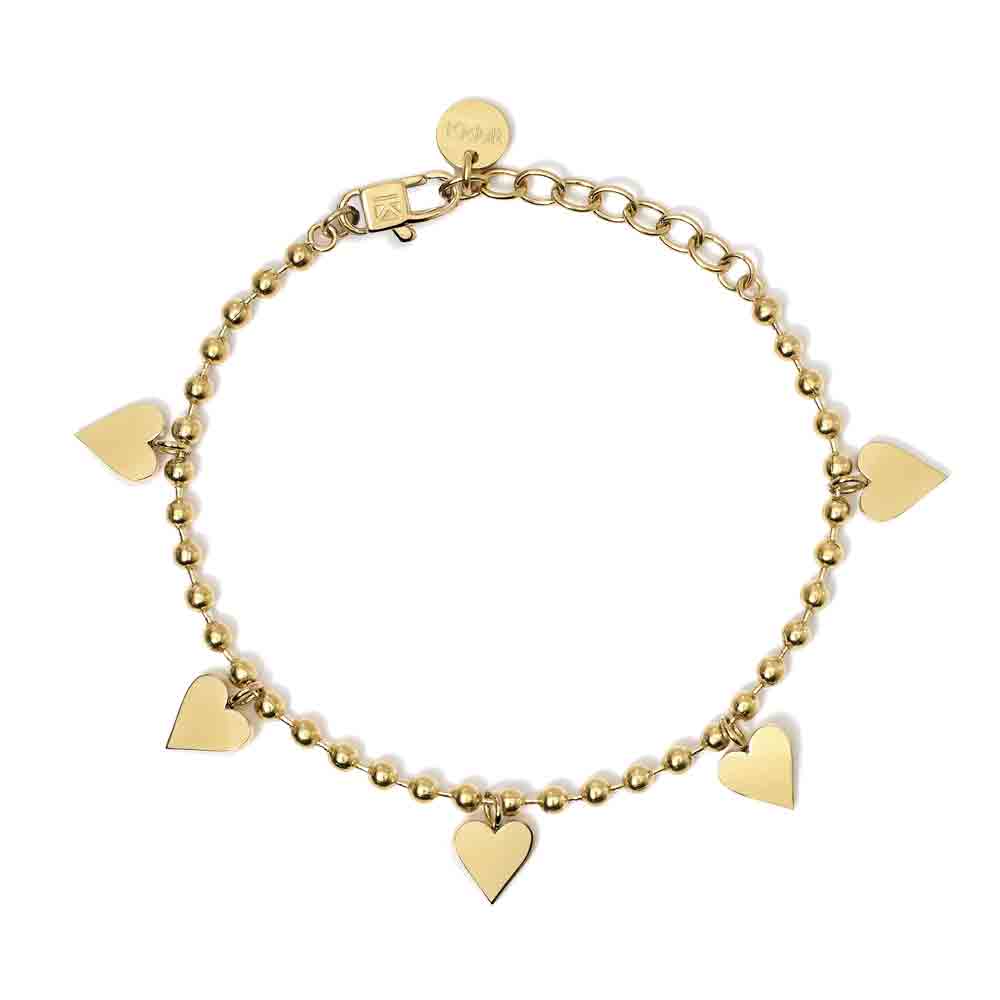 Bracciale in Acciaio dorato con ciondoli cuore Style 18 831056 Kidult