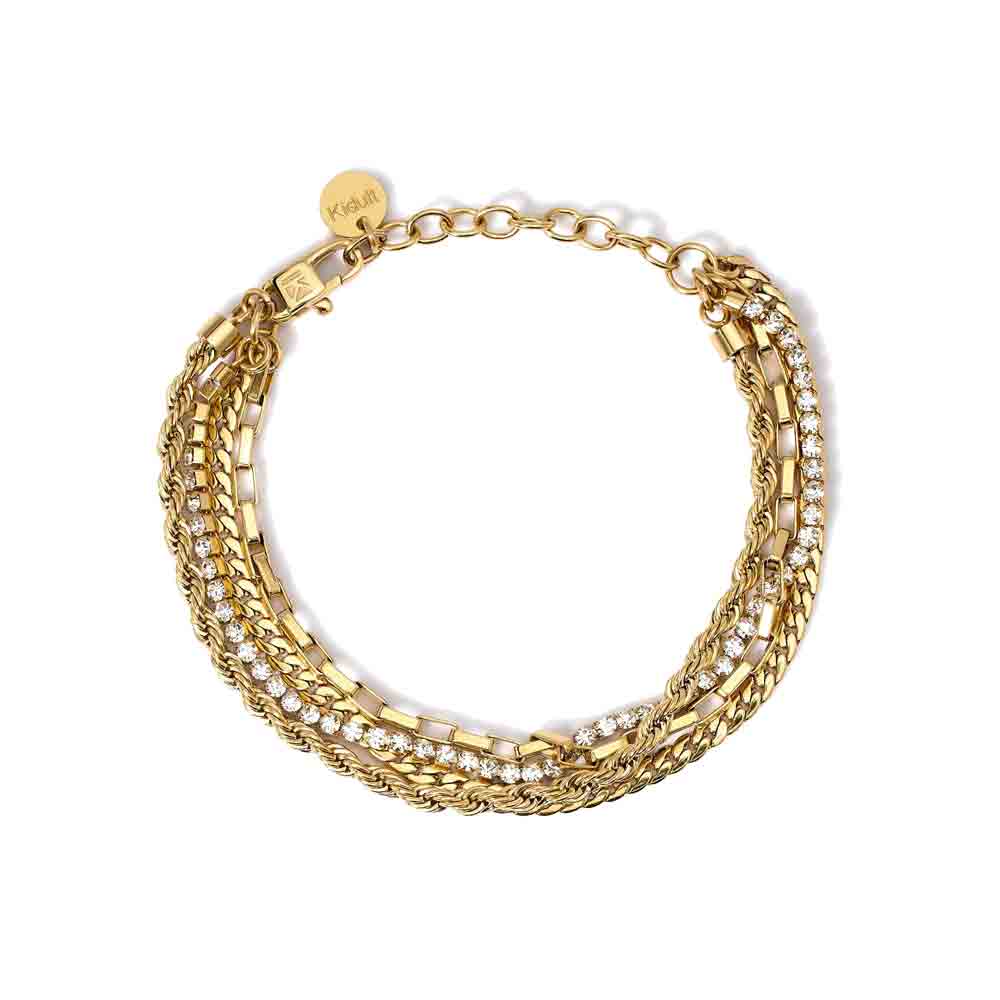 Bracciale in Acciaio dorato con tre catene Style 08 831030 Kidult