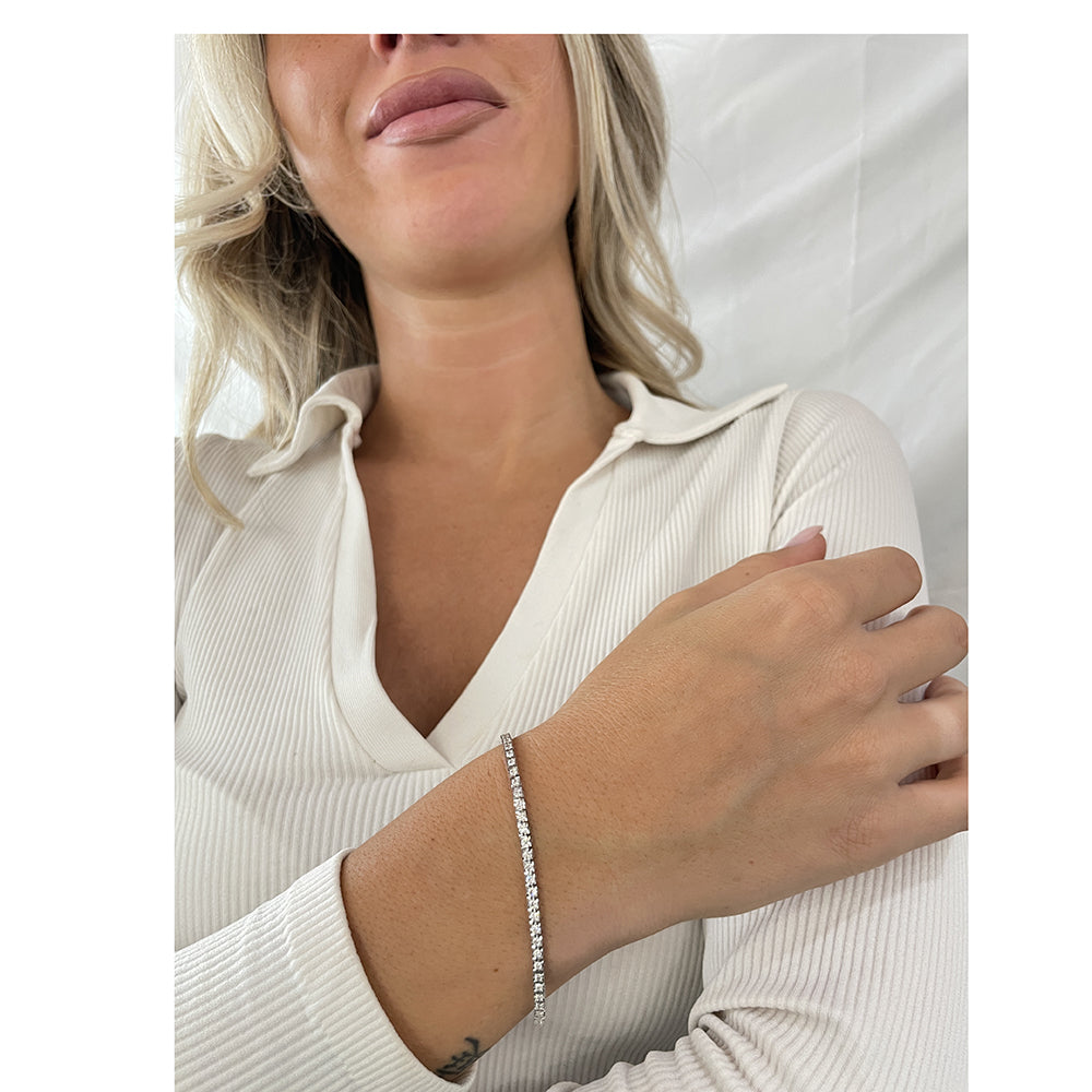 Bracciale con Diamanti Tennis Face Cube Recarlo