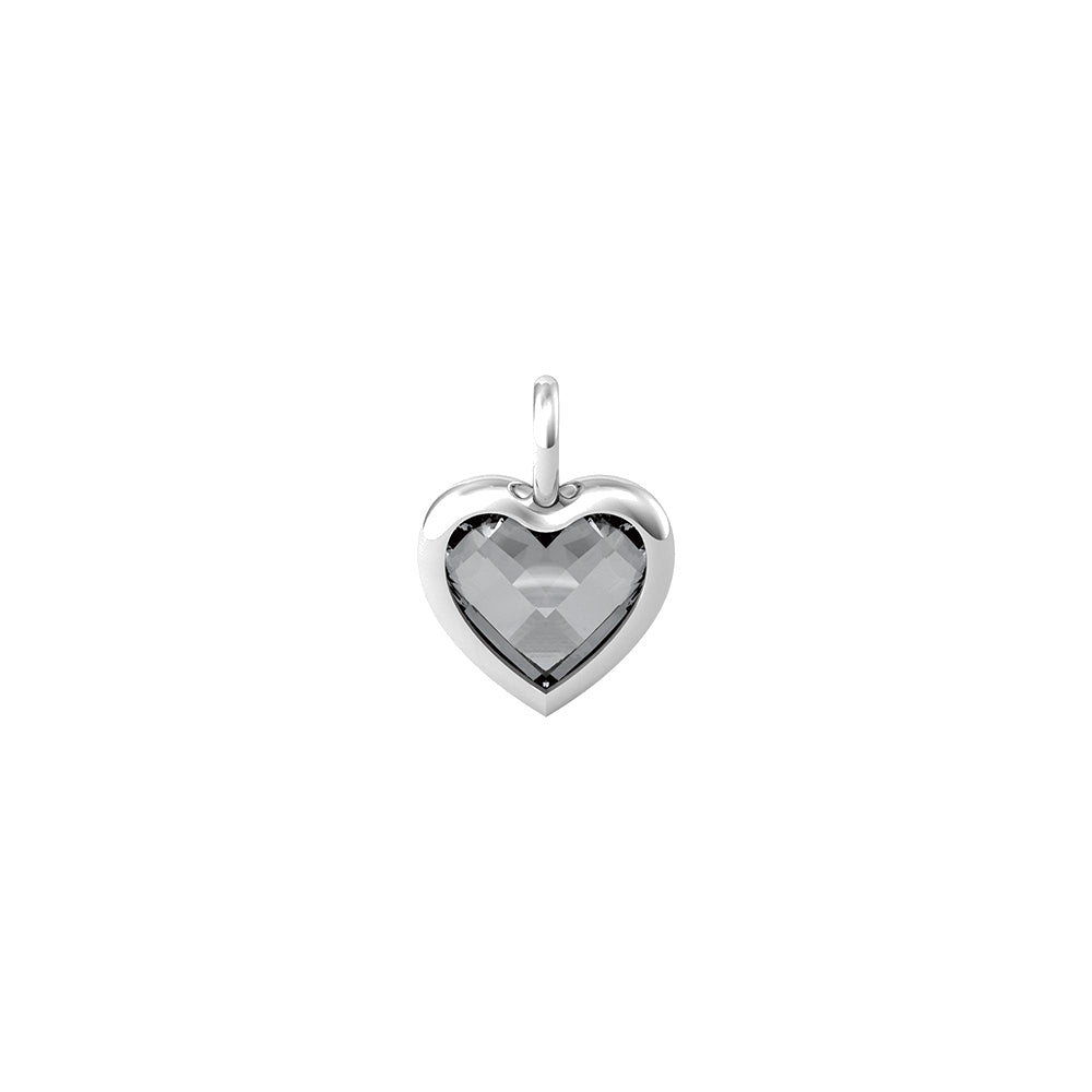 Ciondolo a cuore in glass grigio Componibile By You Energy Stone 741096 Kidult