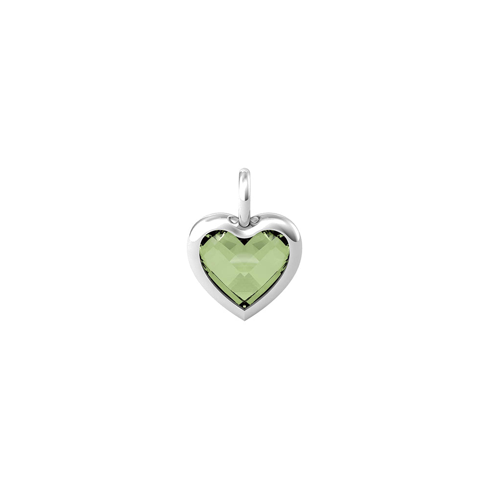 Ciondolo a cuore in glass verde Componibile By You Energy Stone 741094 Kidult