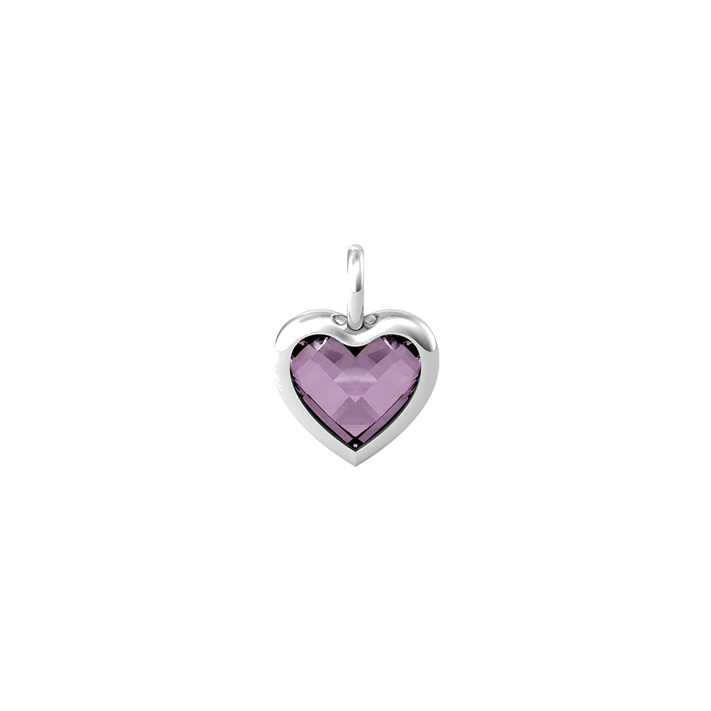 Ciondolo a cuore in glass viola Componibile By You Energy Stone 741093 Kidult