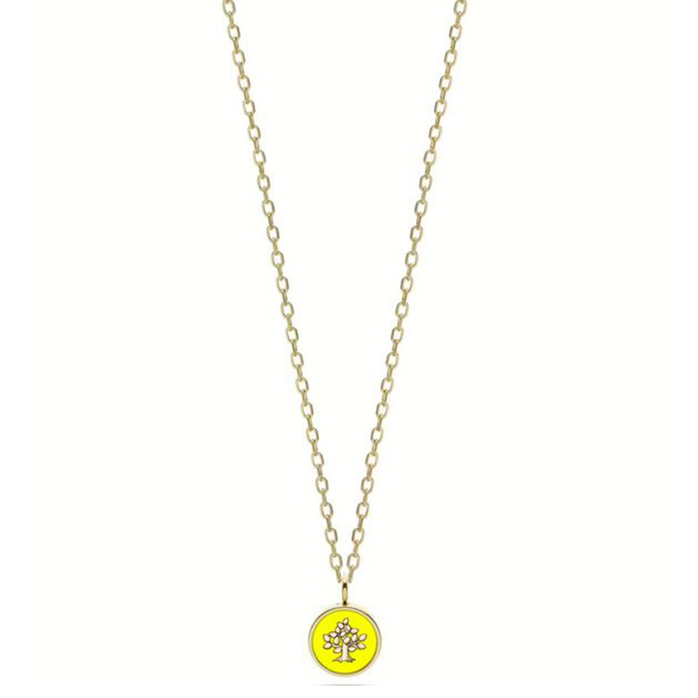 Collana Donna Acciaio Gold Albero della Vita smalto Giallo Liu Jo Luxury