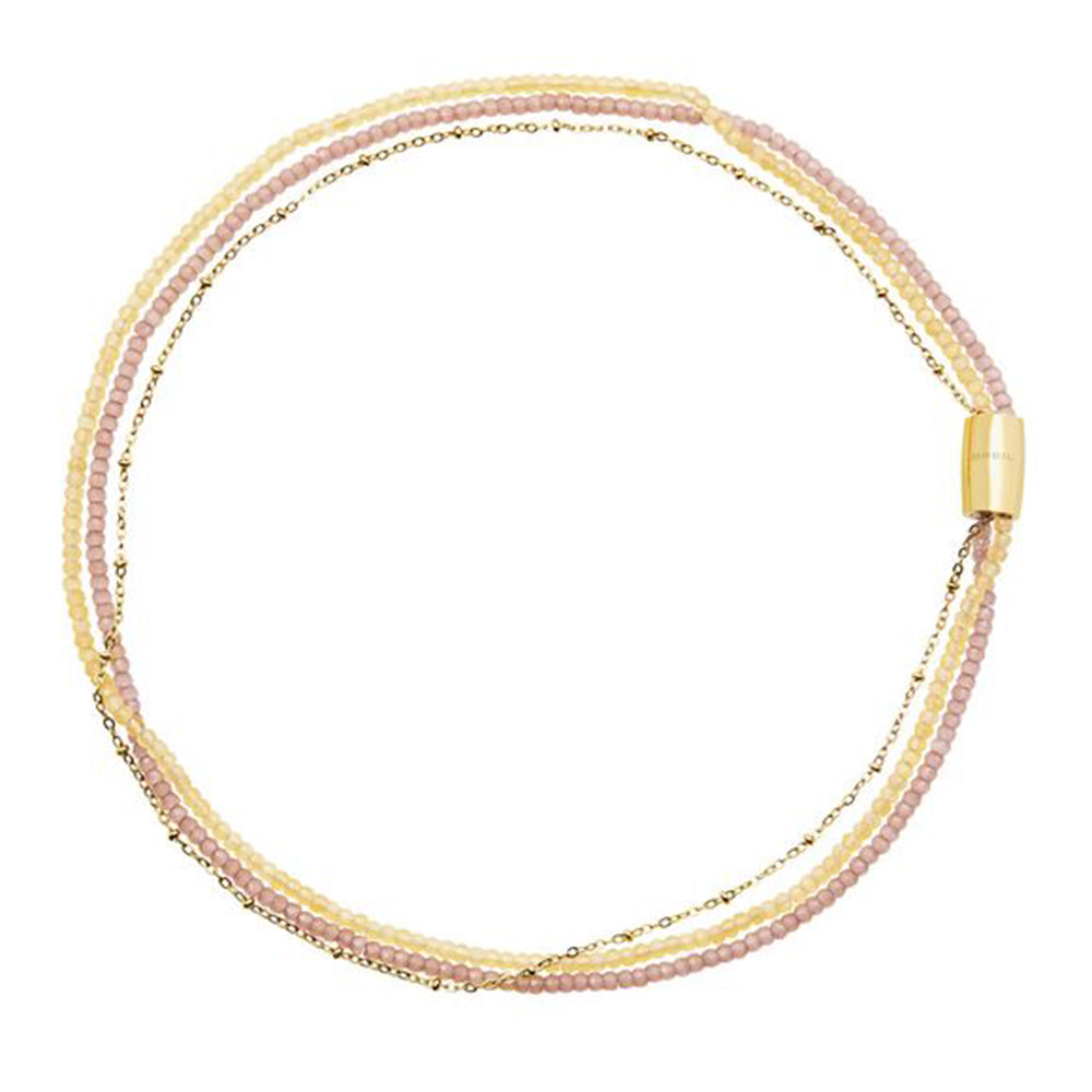 Collana Donna Acciaio Gold Cristalli Lilla Gialli Magnetica System Breil