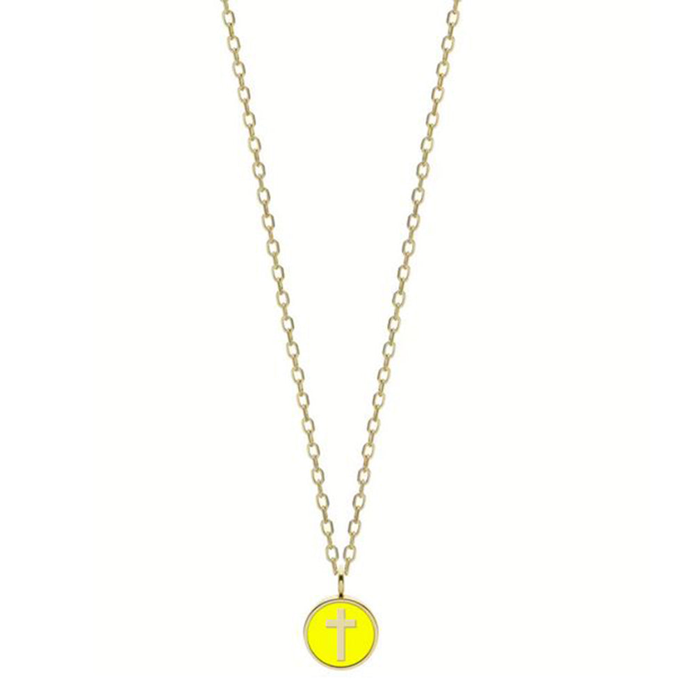 Collana Donna Acciaio Gold Croce smalto Giallo Liu Jo Luxury