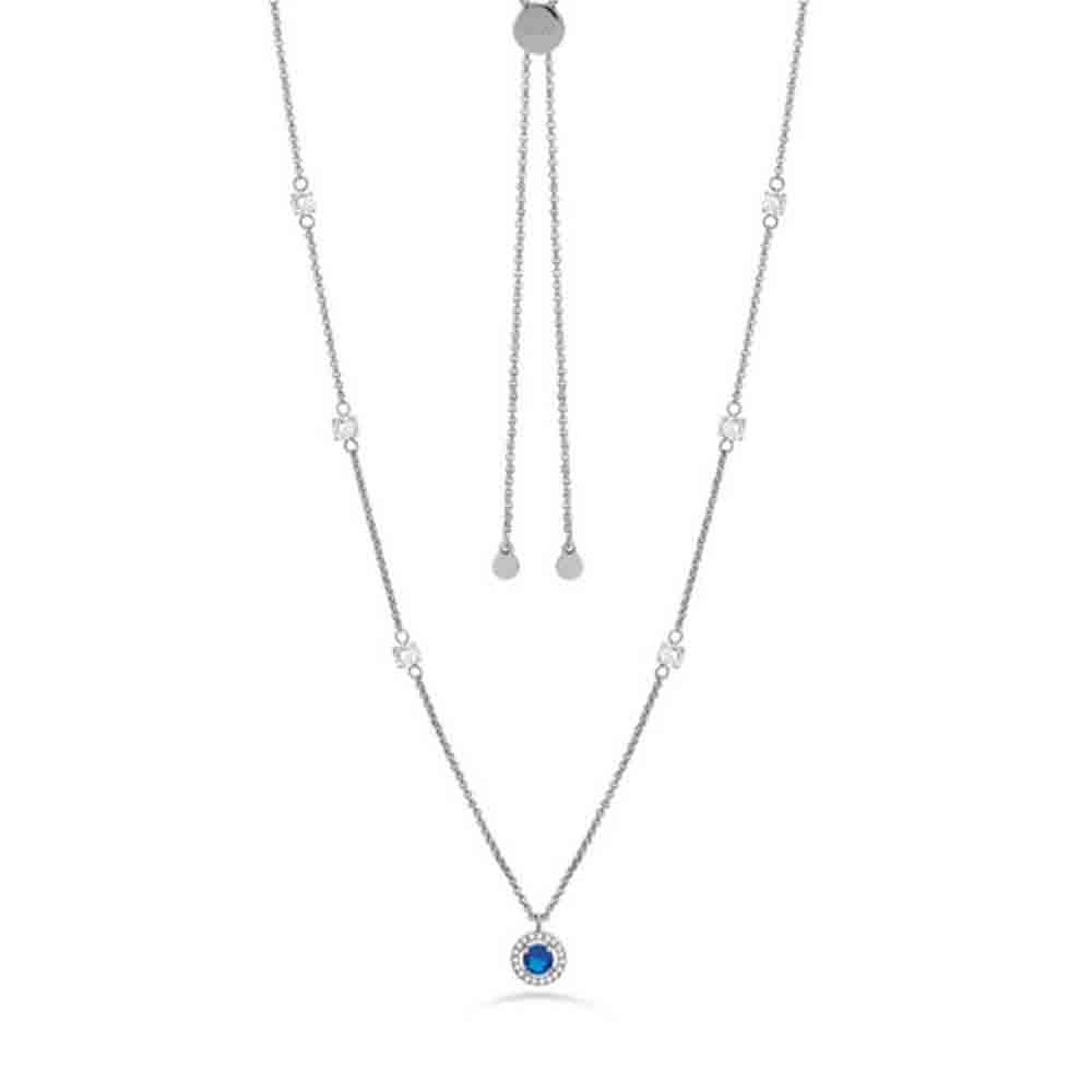 Collana Donna Acciaio con Pendente Blu e Zirconi Bianchi Liu Jo Luxury