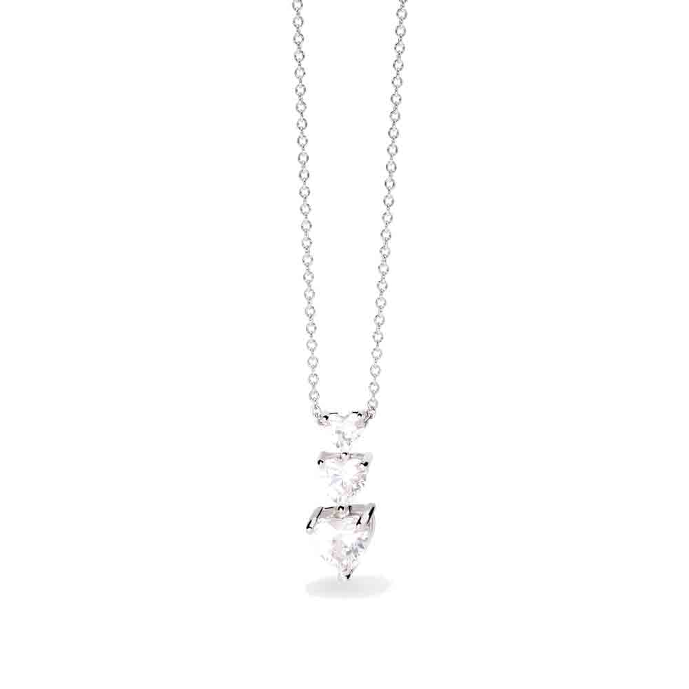 Collana Donna in argento con zirconi cuore Mabina Gioielli