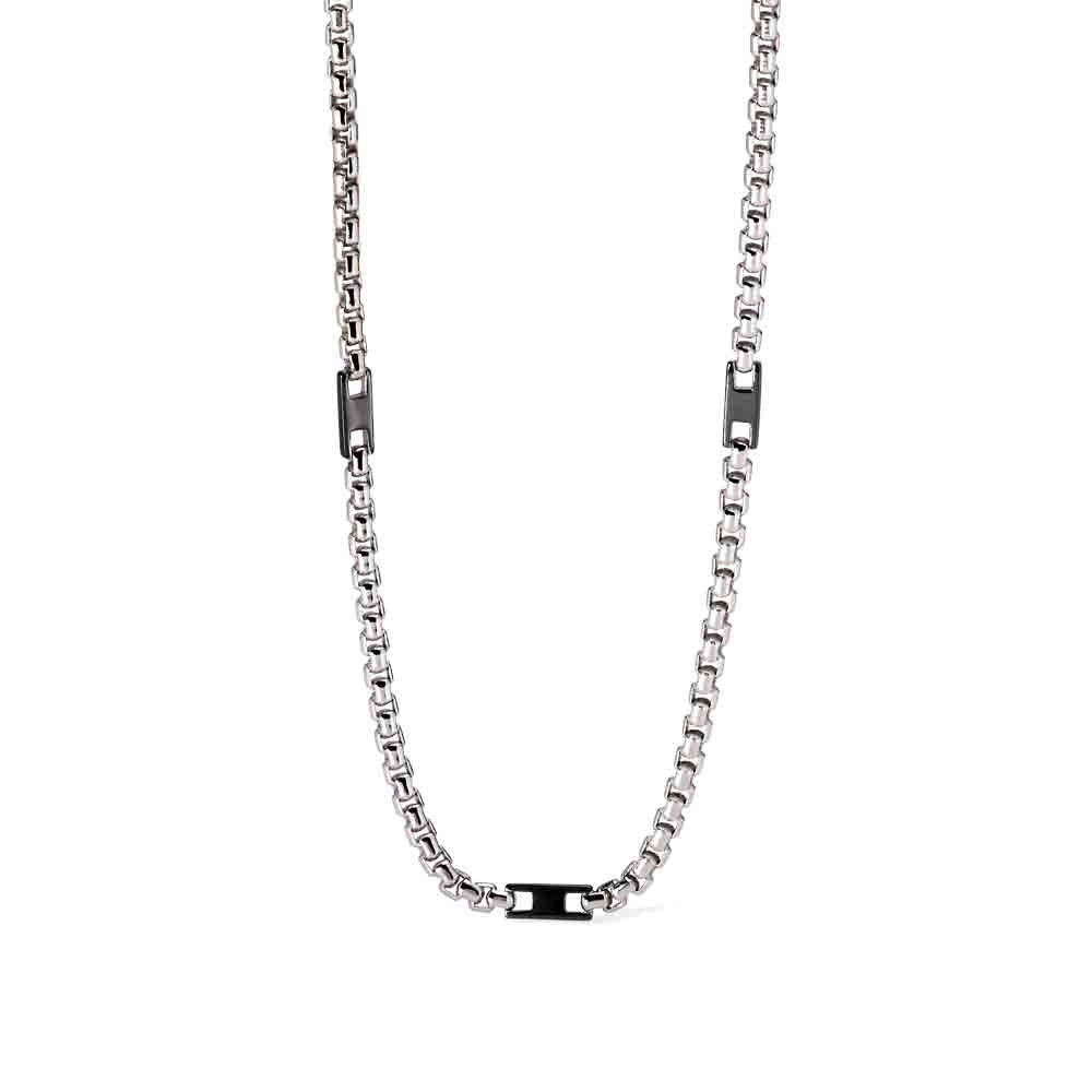 Collana Uomo in Argento con elementi bruniti Mabina Gioielli