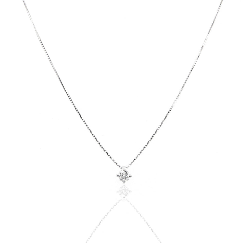 Collana Punto Luce in Oro Bianco con Diamante Davite & Delucchi