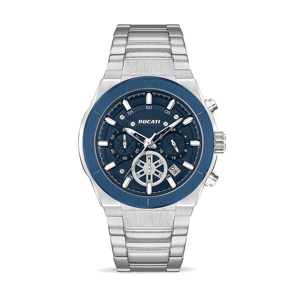 Cronografo Uomo Acciaio Ducati Corse Silver Blu Locman