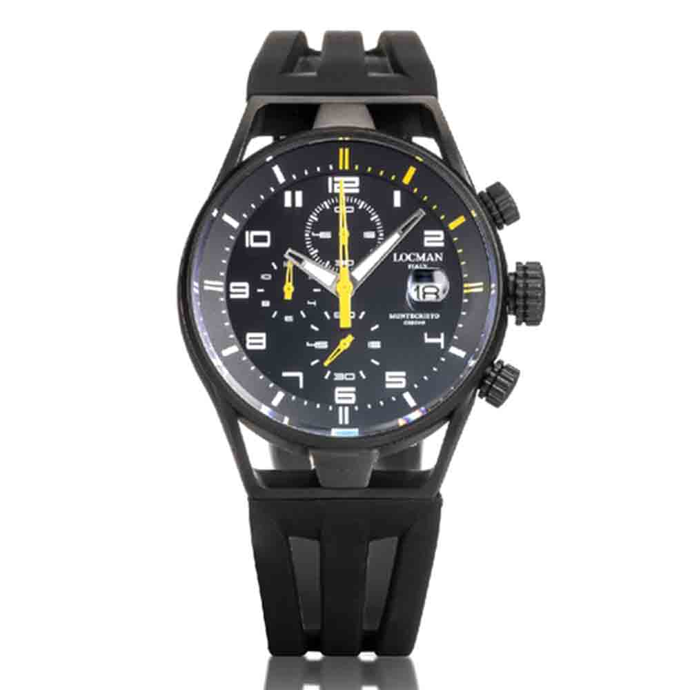 Cronografo Uomo in Acciaio e Titanio Pvd Black Montecristo Locman