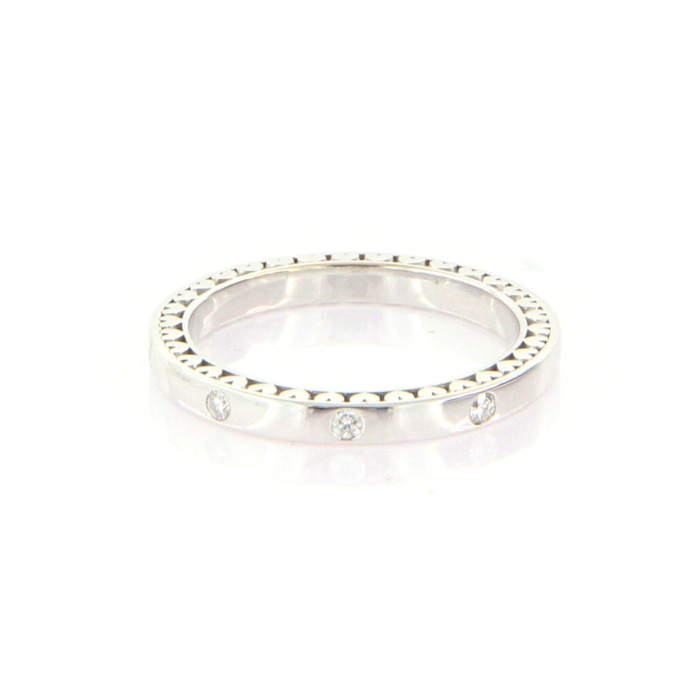 Anello Anniversary con Diamanti in Oro Bianco Recarlo