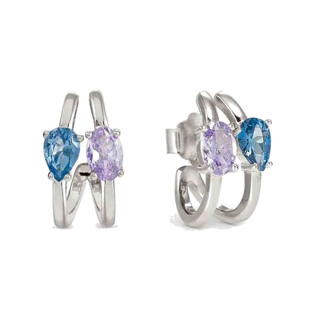 Orecchini Donna Argento Colour Wave argento e zirconi colorati Nomination