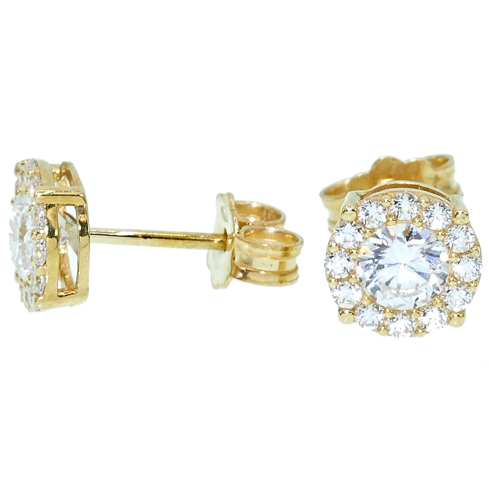 Orecchini Donna Oro Giallo 9 Carati con Zirconi