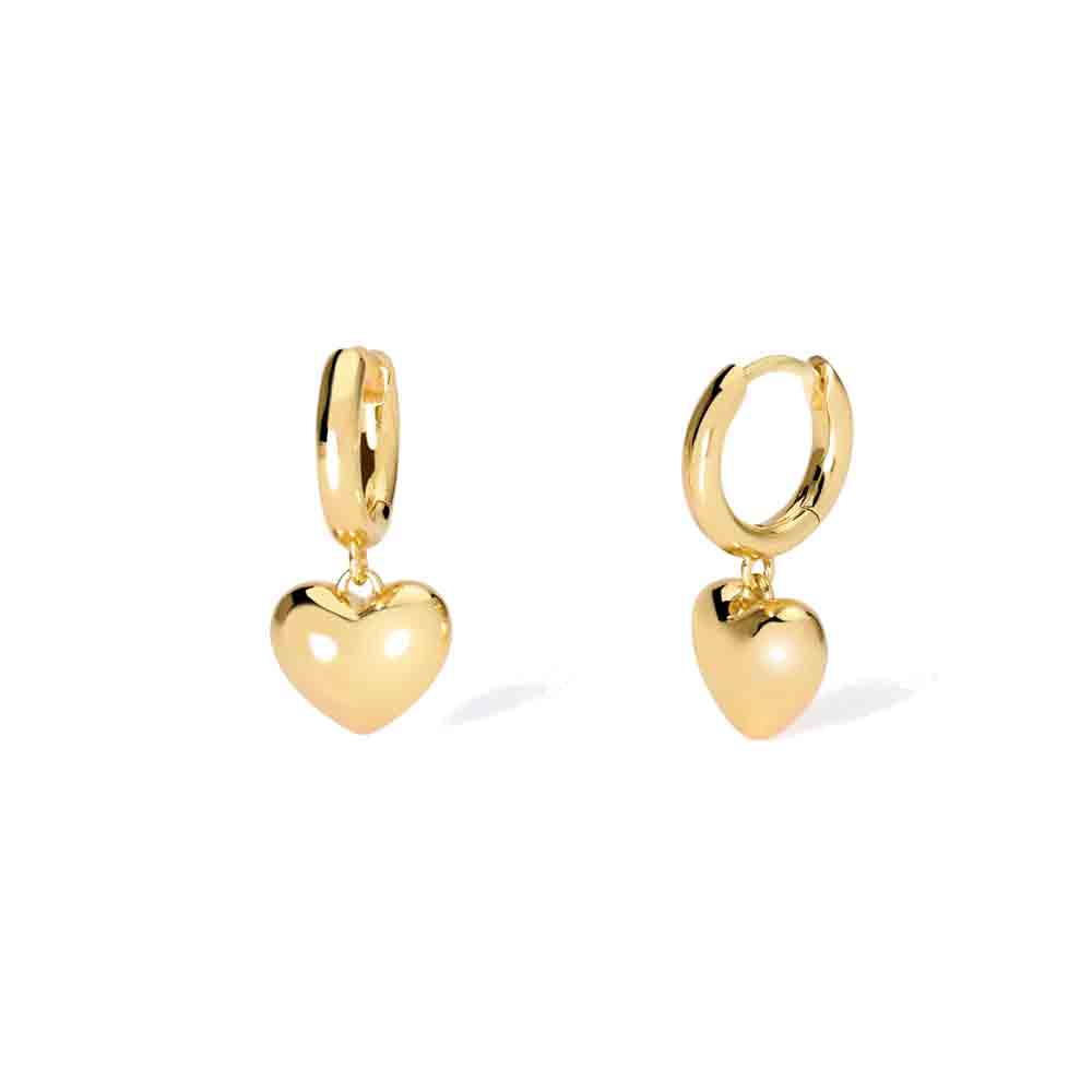 Orecchini Donna in argento placcato oro con cuore Mabina Gioielli