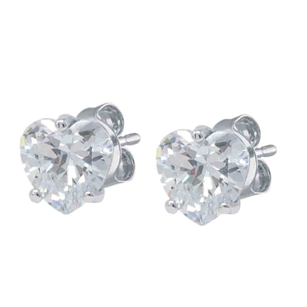 Orecchini Punto Luce Cuore in Oro Bianco 9 Carati