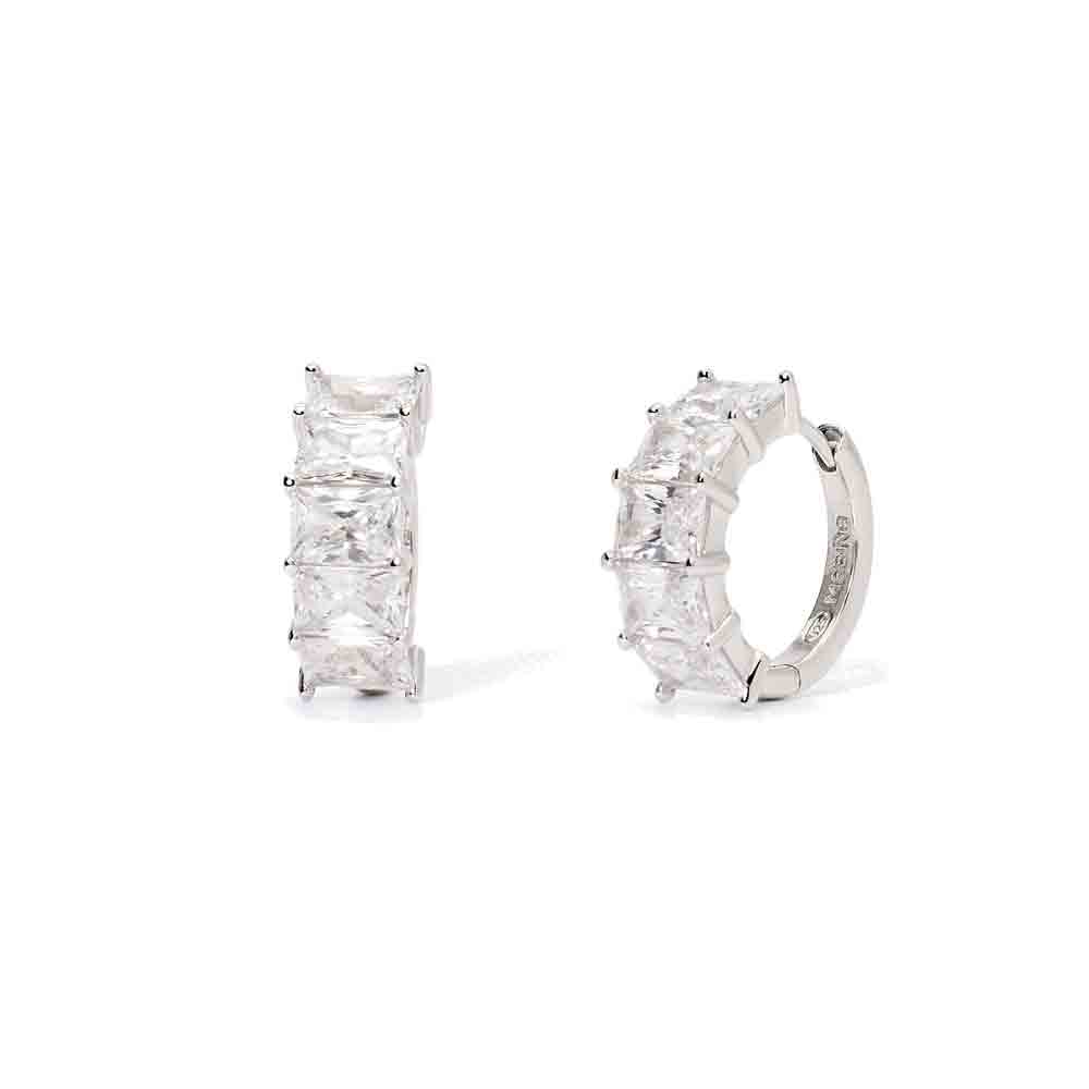 Orecchini in argento con zirconi baguette Mabina Gioielli