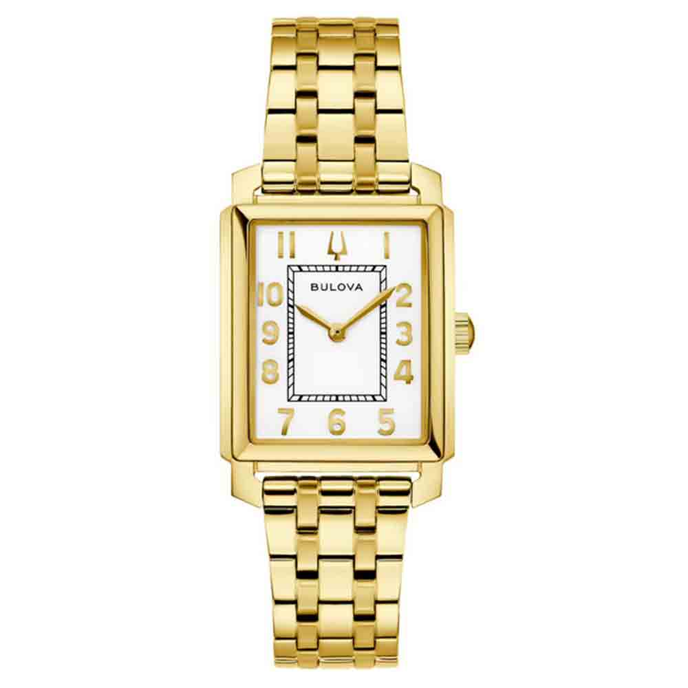 Orologio Donna Sutton Tank Bianco Oro Bulova