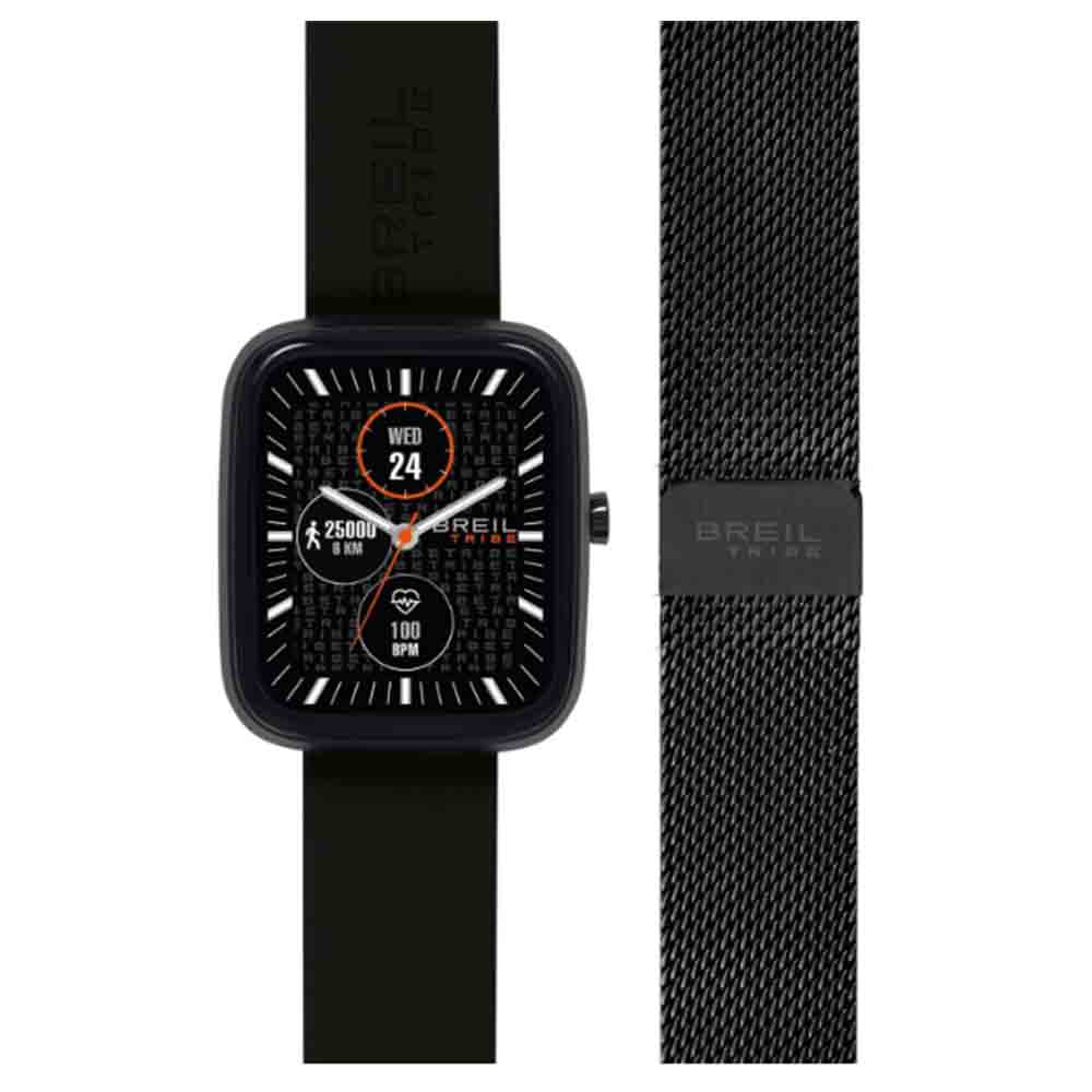 Orologio Unisex Smartwatch SBT-3 Ip Black Doppio Cinturino Nero e Maglia Milanese Nera Breil Tribe