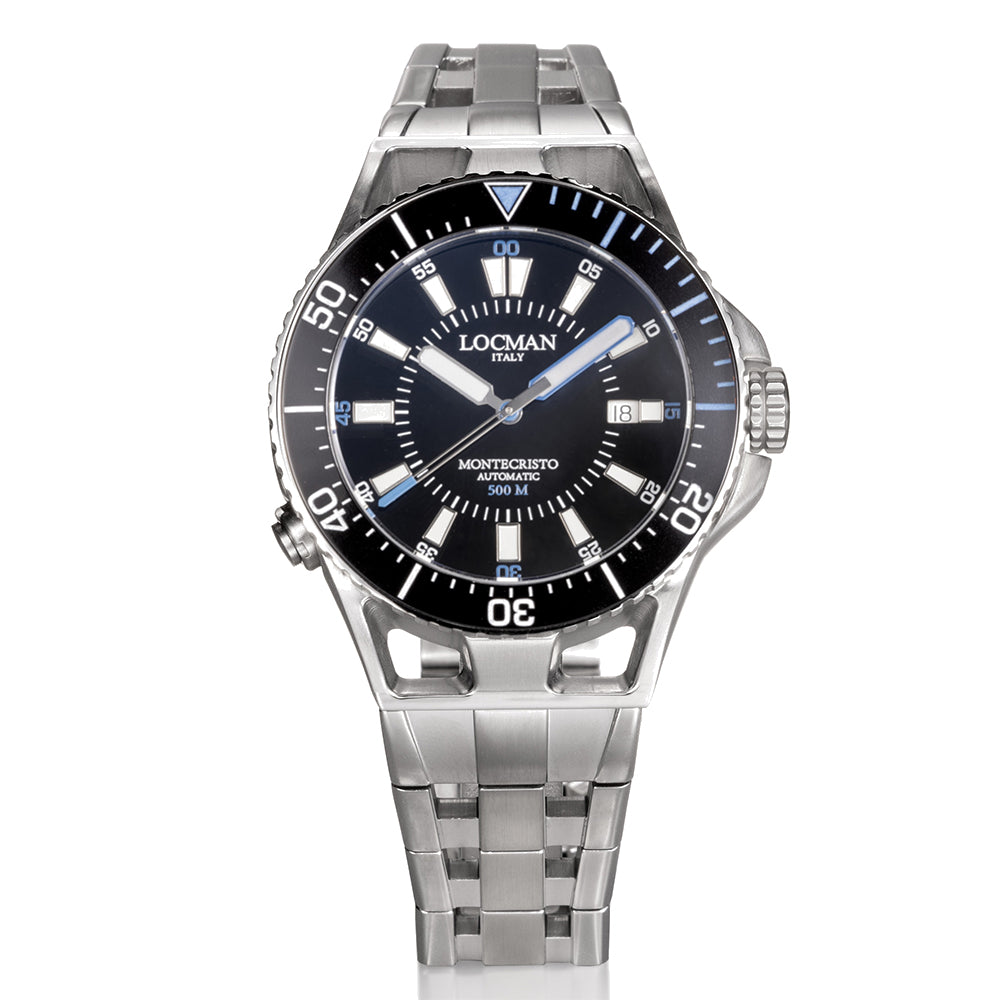 Orologio Uomo in Acciaio e Titanio Automatico Diver 500 Mt Nero Montecristo Locman