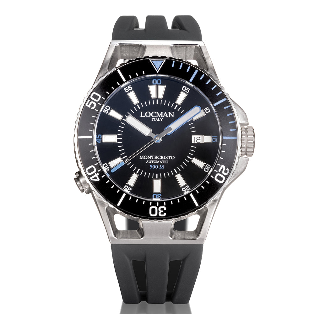 Orologio Uomo in Acciaio e Titanio Automatico Diver 500 Mt Nero Montecristo Locman