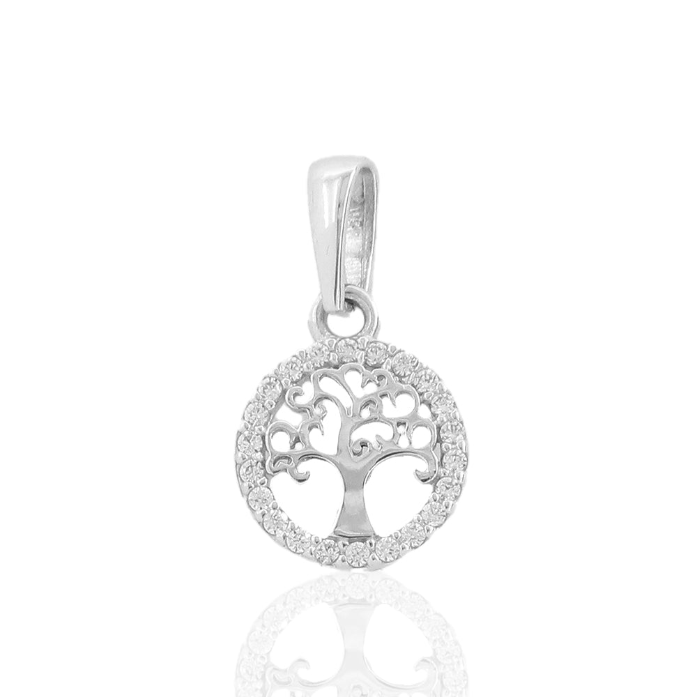 Pendente Donna in Oro Bianco Albero della Vita