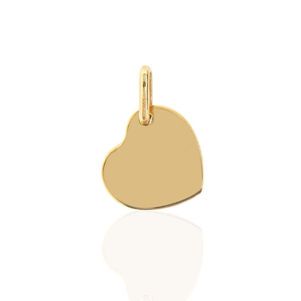 Pendente in Oro Giallo Cuore Lucido 9 Carati